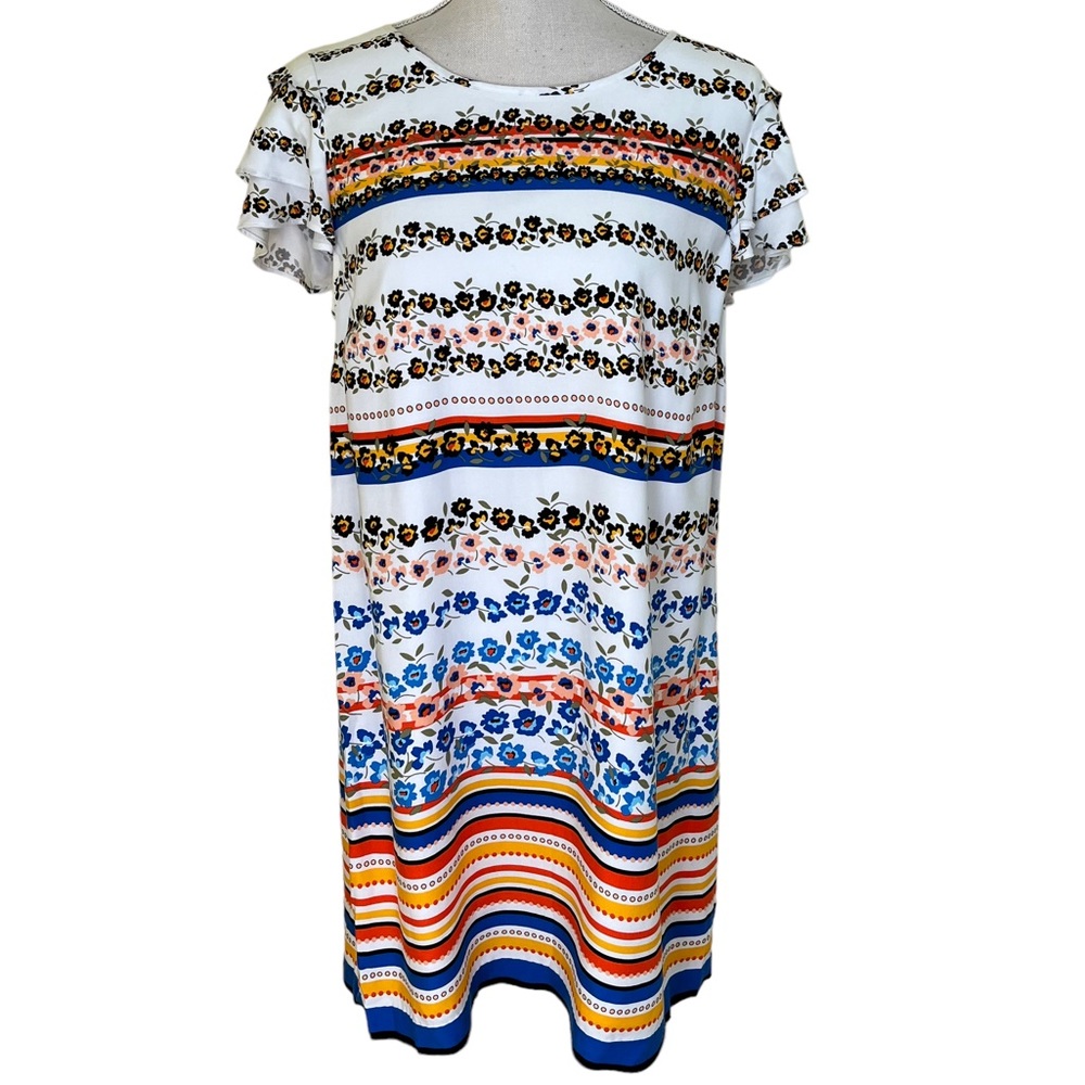 Anthropologie Kensie Floral Print Short Sleeve Shift Dress L
